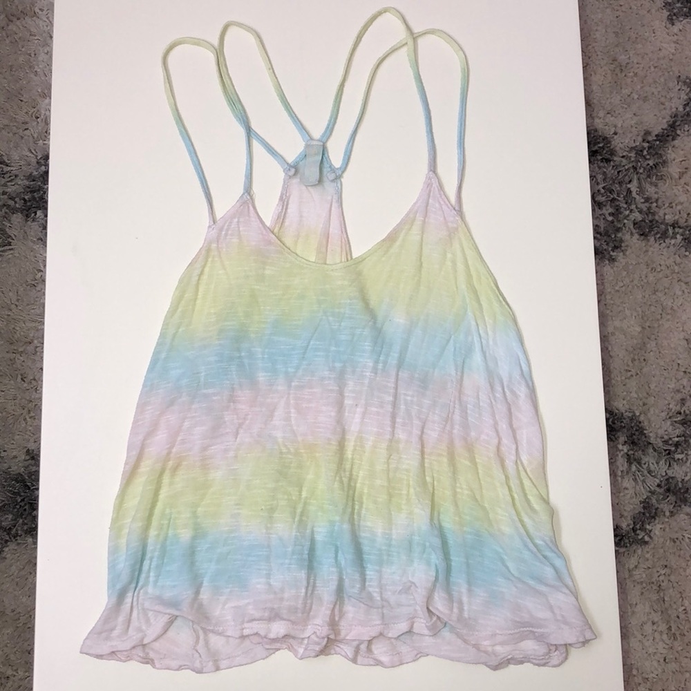 Blue and yellow tank